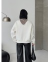  Fular ve Geyik Nakış Detaylı Oversize Sweatshirt Bej