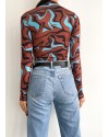 Dijital Baskılı Uzun Kol Bluz