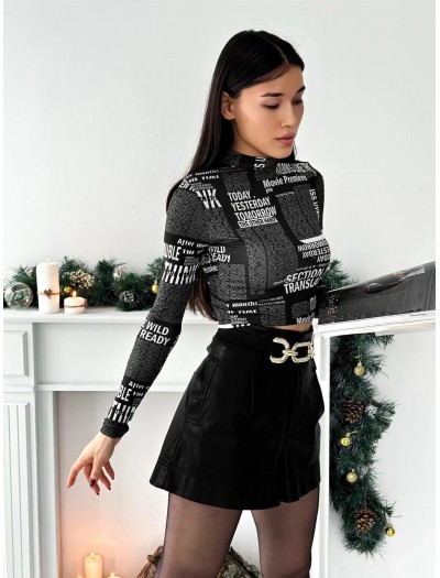Dijital Baskılı Uzun Kol Bluz