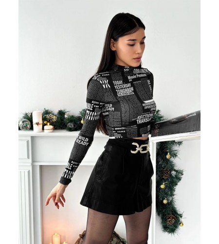 Dijital Baskılı Uzun Kol Bluz