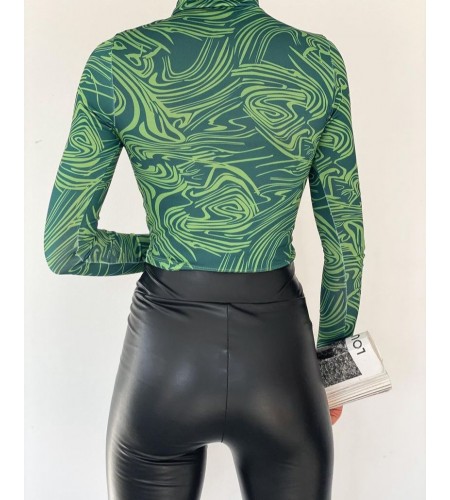 Dijital Baskılı Uzun Kol Bluz