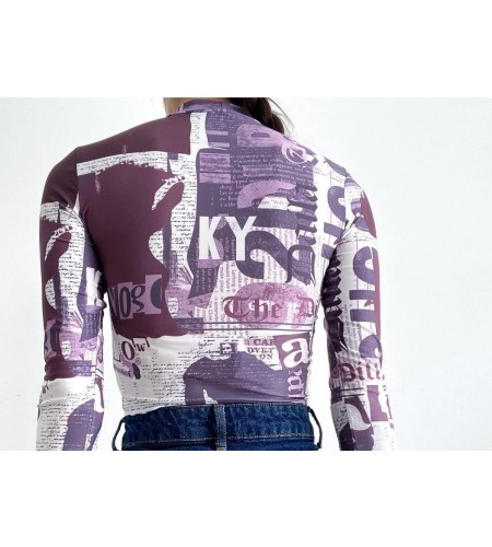 Dijital Baskılı Uzun Kol Bluz