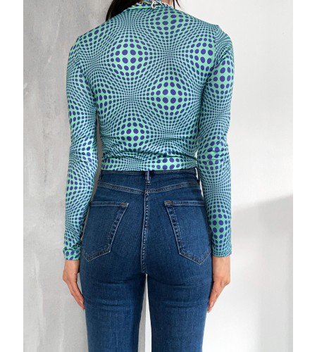 Dijital Baskılı Uzun Kol Bluz