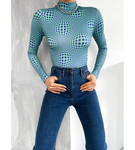 Dijital Baskılı Uzun Kol Bluz