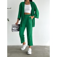 Yeşil Kimono Bürümcük Takım Elbise