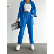 Mavi Kimono Bürümcük Takım Elbise