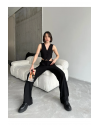 Siyah Düz yelek ve pantolon takım