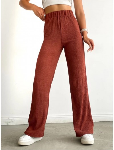 Kahve Bol Paça Bürümcük Palazzo Pantolon